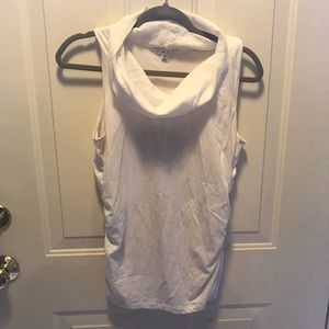 Sleeveless cowl neck shirt